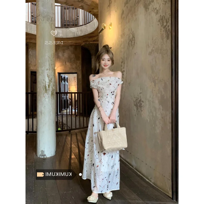 Small Design High-Grade off-Shoulder Print Dress Women's Summer Asymmetric Cinched Slimming Long Dress
Small Design High-Grade off-Shoulder Print Dress Women's Summer Asymmetric Cinched Slimming Long Dress
