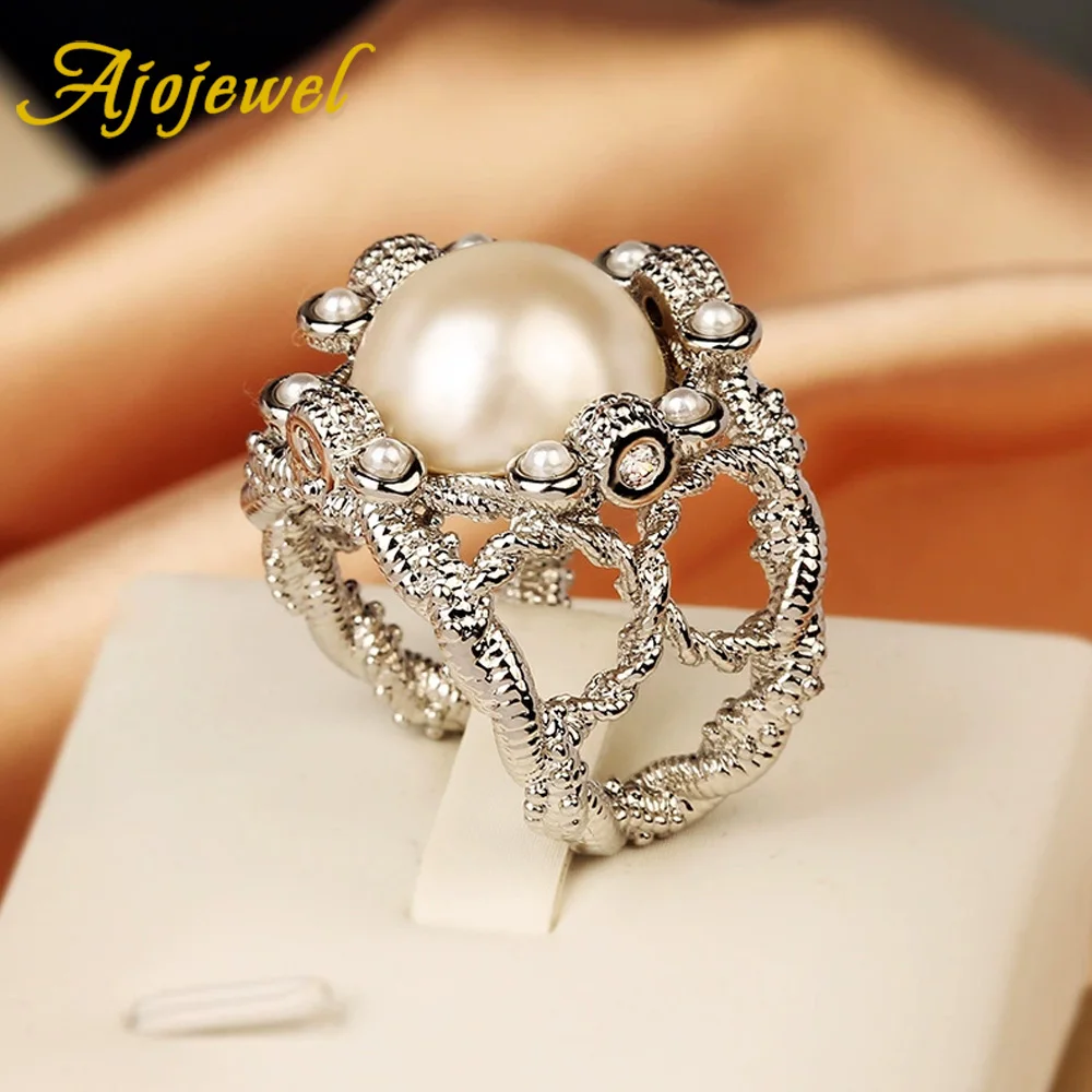 Ajojewel Vintage Baroque Style Women's Ring Pearl Finger Jewelry Silver-color
Ajojewel Vintage Baroque Style Women's Ring Pearl Finger Jewelry Silver-color