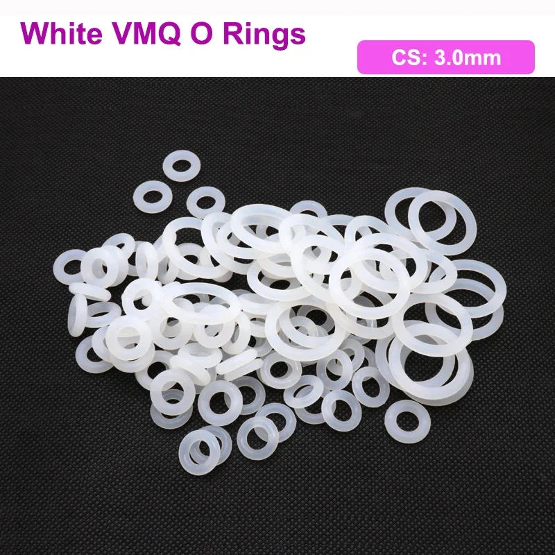 10/50Pcs White Silicone VMQ O Ring Gasket CS 3mm OD 10 ~ 150mm Food Grade Waterproof Washer Rubber Insulated O Shape Seal Tool
10/50Pcs White Silicone VMQ O Ring Gasket CS 3mm OD 10 ~ 150mm Food Grade Waterproof Washer Rubber Insulated O Shape Seal Tool
