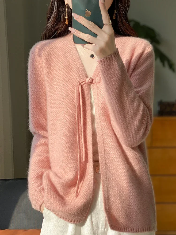 Spring Wool Cardigan Sweater Women Clothing V-neck Open Stitch Female Long Sleeve Tops Knitwears Korean Fashion New in Outerwear
Spring Wool Cardigan Sweater Women Clothing V-neck Open Stitch Female Long Sleeve Tops Knitwears Korean Fashion New in Outerwear