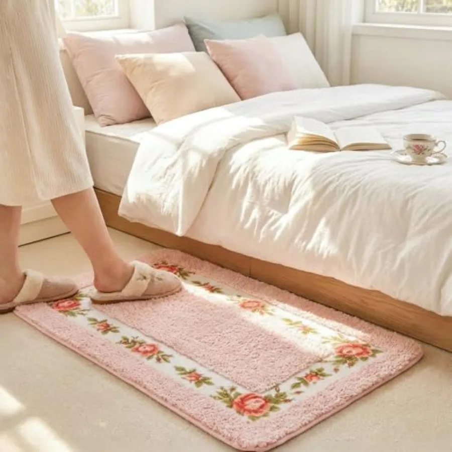 Bathroom Rugs Romantic Rose Flower Bath Rugs - Soft, Absorbent, Non-Slip, Entrance Mat Pink, 16x24 in
Bathroom Rugs Romantic Rose Flower Bath Rugs - Soft, Absorbent, Non-Slip, Entrance Mat Pink, 16x24 in