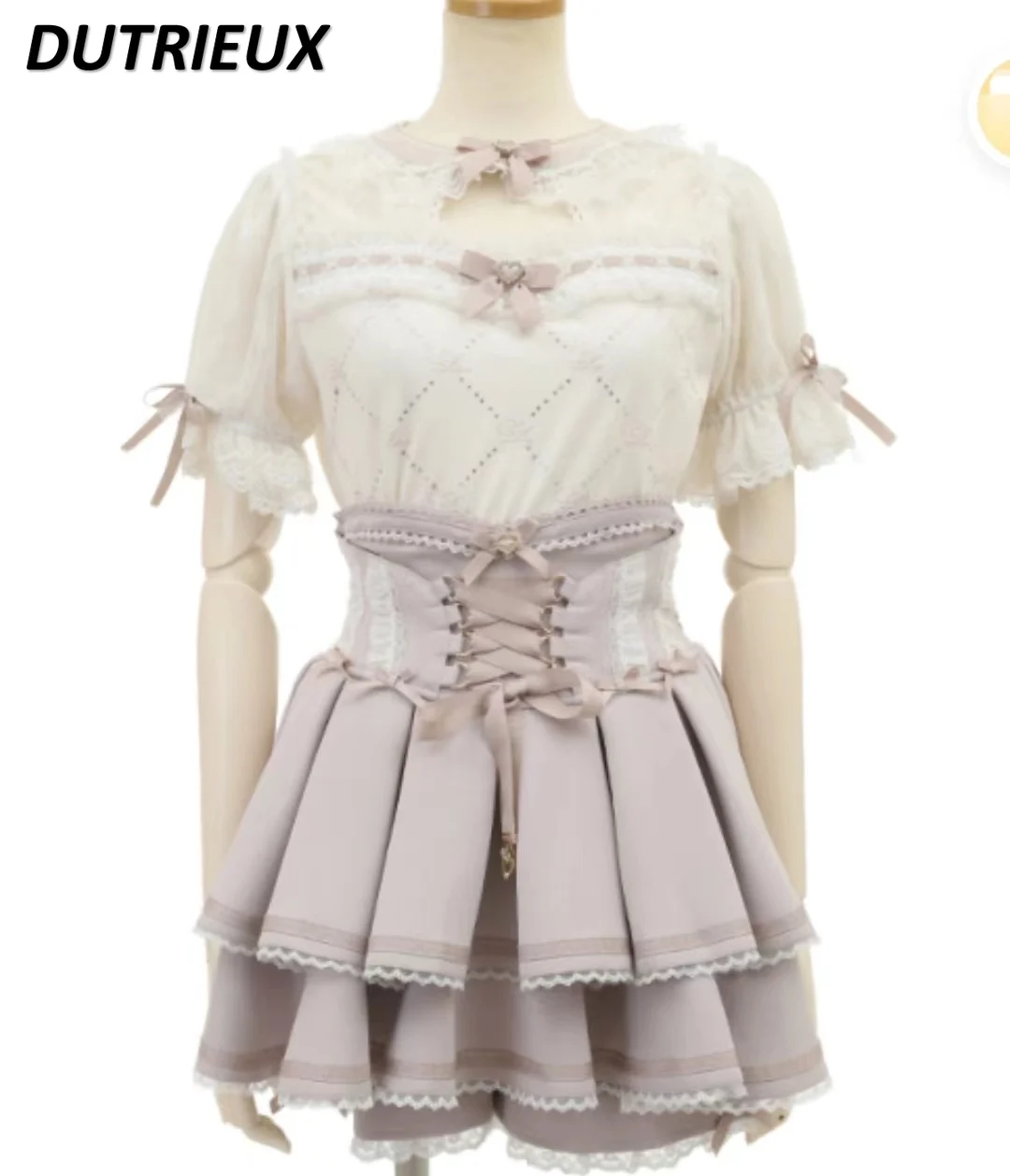 Japanese Mine T-shirt Clothes Women Summer New Kawaii Lolita Hollow Bow Elastic Slim Fit Slimming Short Sleeve T Shirts Top Girl
Japanese Mine T-shirt Clothes Women Summer New Kawaii Lolita Hollow Bow Elastic Slim Fit Slimming Short Sleeve T Shirts Top Girl