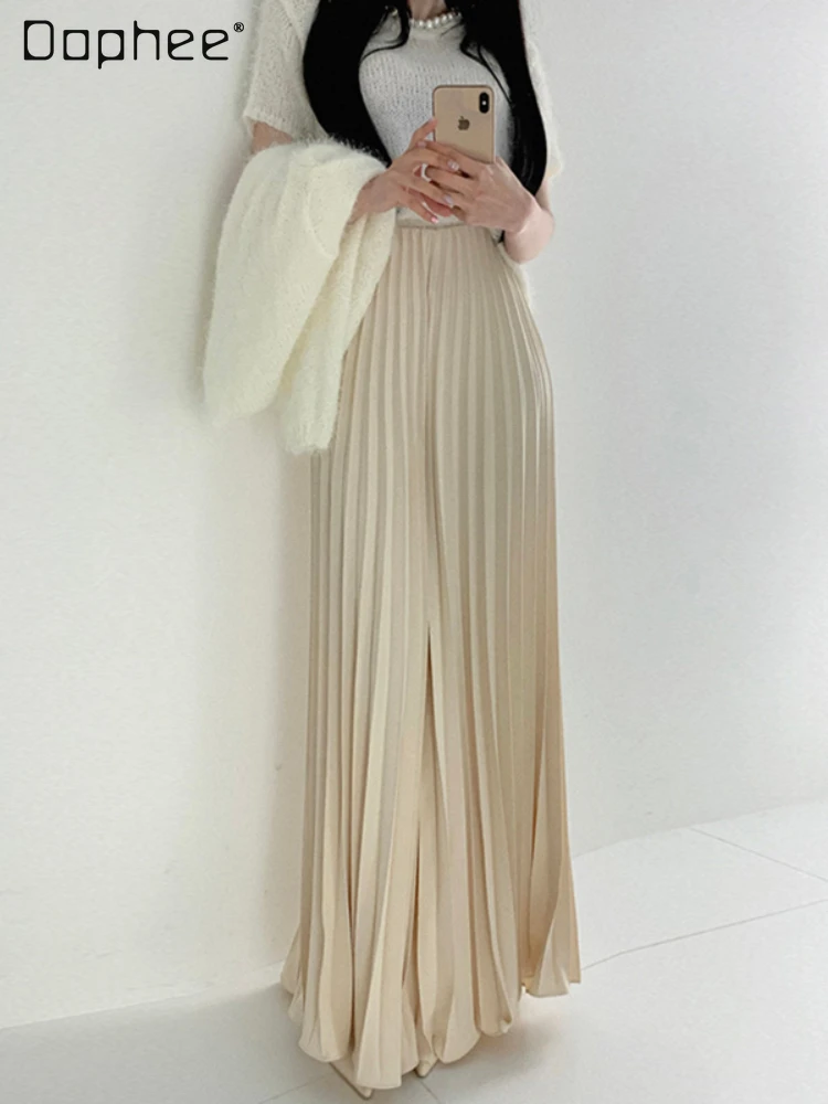 Elegant Ruffle High Waisted Slimming Pleated Wide-Leg Pants Woman 2023 Spring New Casual Korean Chic Ruched Trousers for Women
Elegant Ruffle High Waisted Slimming Pleated Wide-Leg Pants Woman 2023 Spring New Casual Korean Chic Ruched Trousers for Women