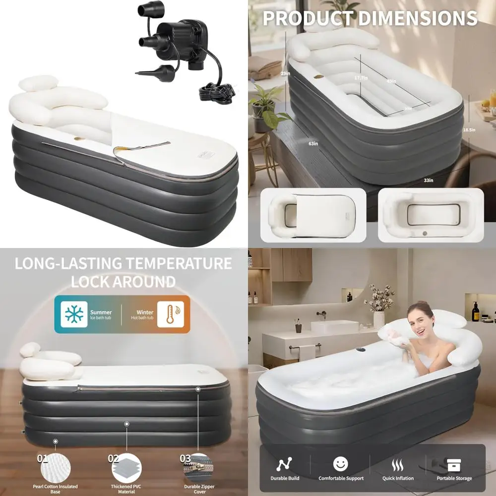 надувная ванна, портативная ванна для взрослых с электрическим воздушным насосом, отдельно стоящая складная спа-ванна со спинкой, подстаканник для в 
надувная ванна, портативная ванна для взрослых с электрическим воздушным насосом, отдельно стоящая складная спа-ванна со спинкой, подстаканник для в