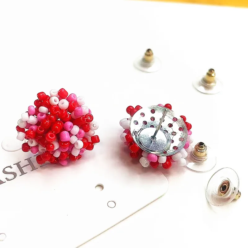 WHOLESALE 10 PAIR - 15mm Red & Pink & White Mixes Seed Beaded Stud Earring Set for Valentine's Day - Mini Seed Bead Earring Pack
WHOLESALE 10 PAIR - 15mm Red & Pink & White Mixes Seed Beaded Stud Earring Set for Valentine's Day - Mini Seed Bead Earring Pack