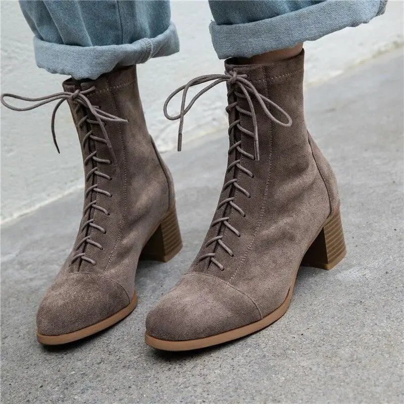 2026 new hot women ankle-boots Spring Autumn Shoes plus sizee 22-26cm flannel lace-up high heel Stretch Boots Mid-heel Booties
2026 new hot women ankle-boots Spring Autumn Shoes plus sizee 22-26cm flannel lace-up high heel Stretch Boots Mid-heel Booties