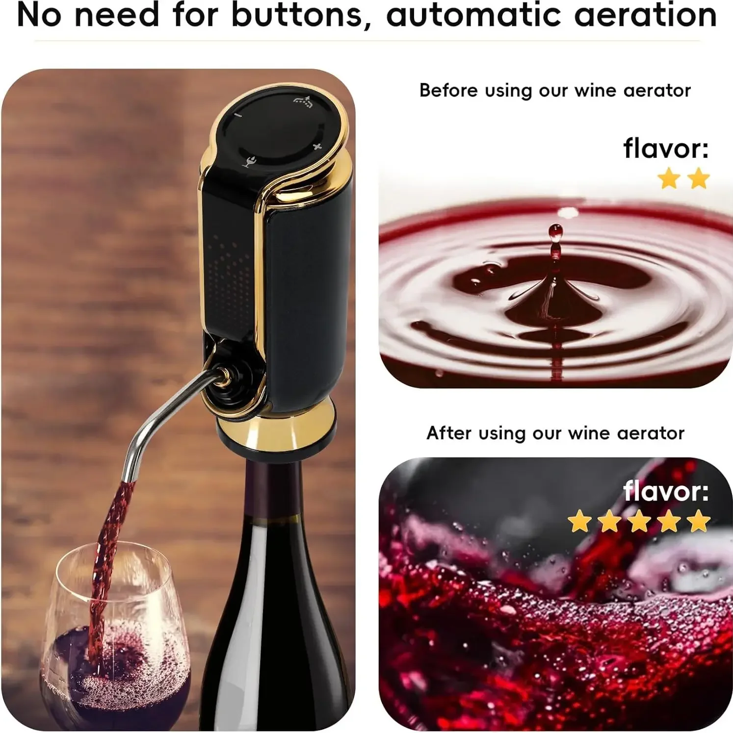 Luxurious 4-in-1 Electric Wine Aerator Decanter Dispenser & Vacuum Saver with LED Display Wine Pourer Gift for Women Wine Lover
Luxurious 4-in-1 Electric Wine Aerator Decanter Dispenser & Vacuum Saver with LED Display Wine Pourer Gift for Women Wine Lover