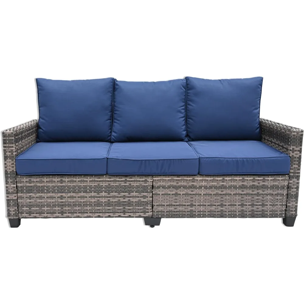 All Weather Wicker Patio Couch, 3 Seats Patio Sofa with High Curvy Back, Premium Outdoor Sofa with Wicker and Thick Cushio
All Weather Wicker Patio Couch, 3 Seats Patio Sofa with High Curvy Back, Premium Outdoor Sofa with Wicker and Thick Cushio