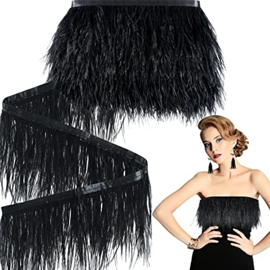 0 Yards Black Ostrich Feathers Trims 3-4 Inch Feathers Fringe Trim Ribbon for DIY Dress Sewing Crafts Halloween Costumes Access
0 Yards Black Ostrich Feathers Trims 3-4 Inch Feathers Fringe Trim Ribbon for DIY Dress Sewing Crafts Halloween Costumes Access