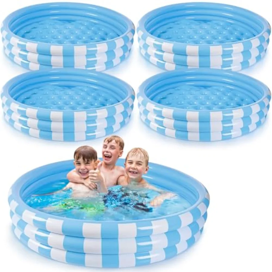 4 Pack Inflatable Kiddie Pool for Toddlers 48''x 10'' Light Blue Blow up Swimming Pool Small 3 Rings Round Baby Pools for Indoo
4 Pack Inflatable Kiddie Pool for Toddlers 48''x 10'' Light Blue Blow up Swimming Pool Small 3 Rings Round Baby Pools for Indoo