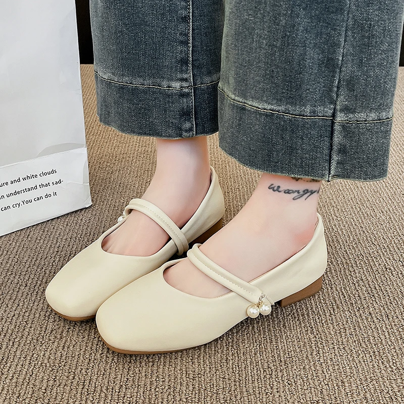 Women's Ladies Mary Jane Shoes Square Toe Pearl Decor Low Block Heel Ballet Flats Soft Leather Slip On Casual Office Pumps Shoes
Women's Ladies Mary Jane Shoes Square Toe Pearl Decor Low Block Heel Ballet Flats Soft Leather Slip On Casual Office Pumps Shoes