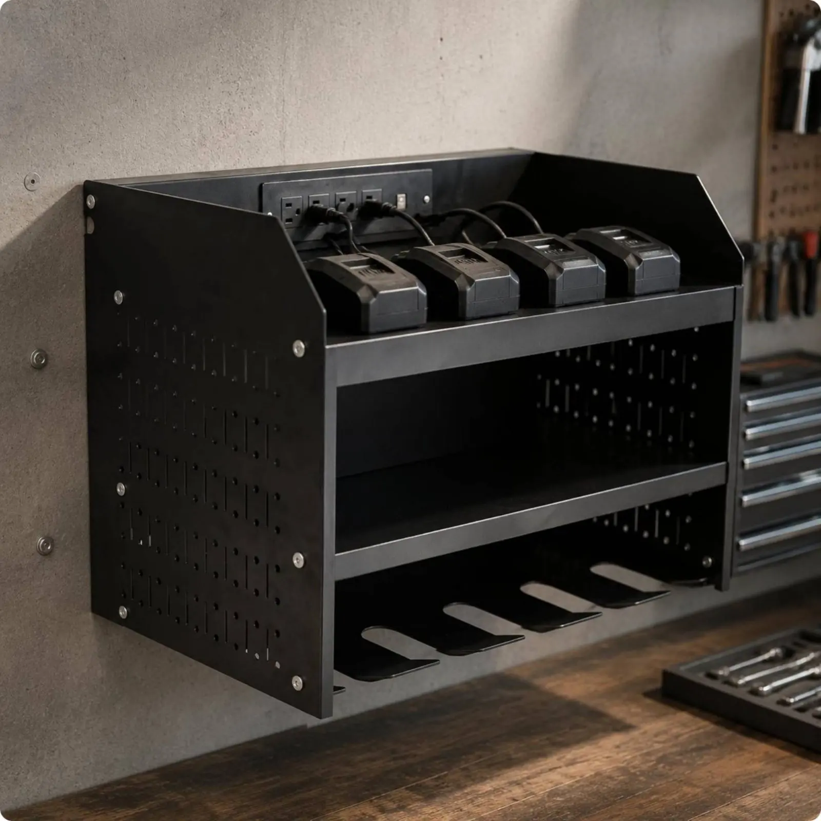 Electric Drill Organizer Charging Station Battery Drill Rack Power Tool Storage Rack Space Saving Wall Mount for Repair Shop
Electric Drill Organizer Charging Station Battery Drill Rack Power Tool Storage Rack Space Saving Wall Mount for Repair Shop