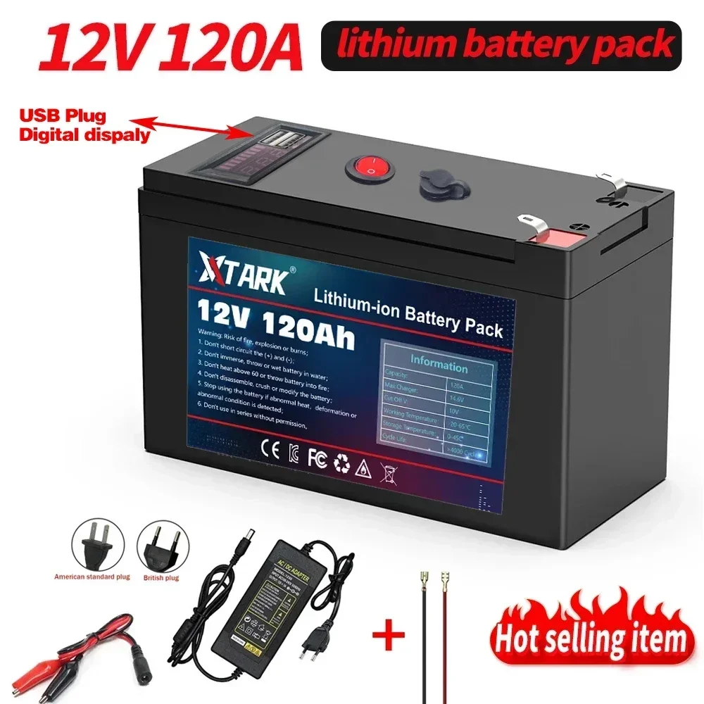 12V Battery 120000mAh 18650 lithium battery pack Rechargeable battery for solar energy electric vehicle battery+12.6v 3A charger
12V Battery 120000mAh 18650 lithium battery pack Rechargeable battery for solar energy electric vehicle battery+12.6v 3A charger