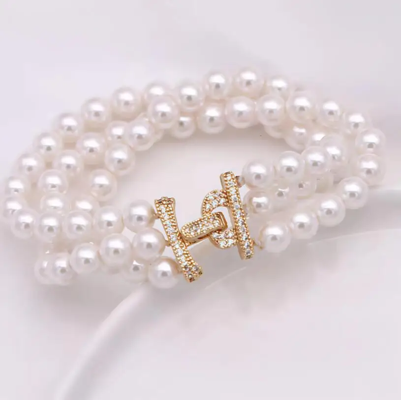 Gorgeous Triple Strands 5-6mm South Sea Round White Pearl Bracelet 7.5-8"
Gorgeous Triple Strands 5-6mm South Sea Round White Pearl Bracelet 7.5-8"