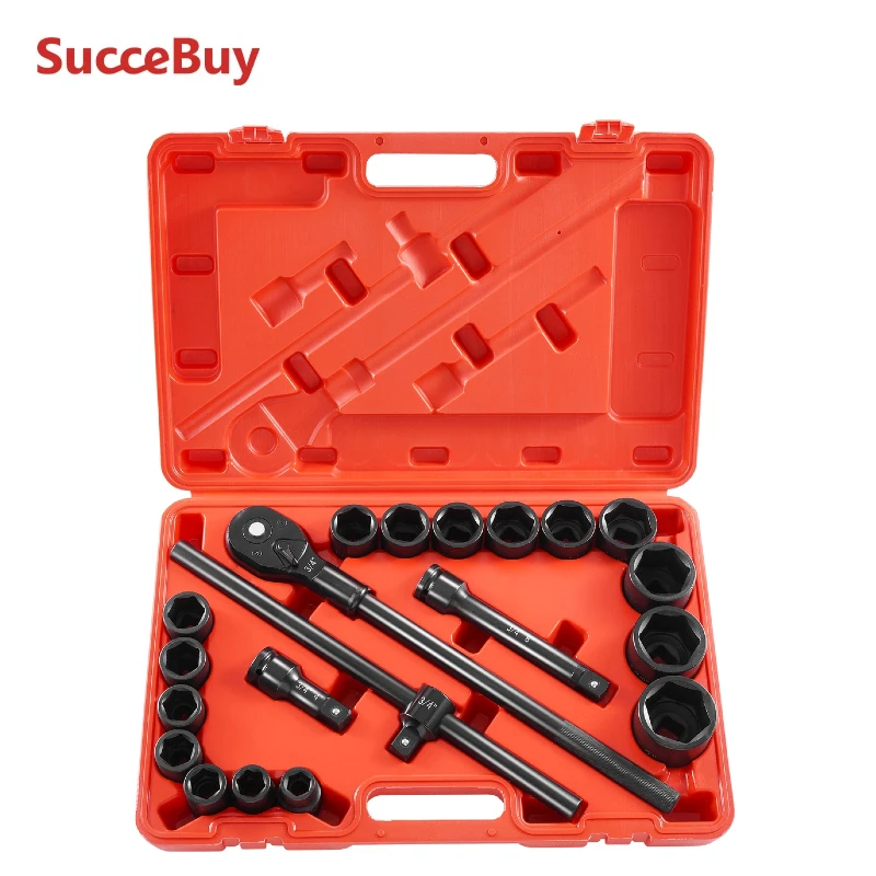 SucceBuy 3/4 in Drive Impact Socket Set 21 Pieces SAE Cr-V Alloy Steel for Auto Repair Easy-to-Read Size Markings Storage Case
SucceBuy 3/4 in Drive Impact Socket Set 21 Pieces SAE Cr-V Alloy Steel for Auto Repair Easy-to-Read Size Markings Storage Case