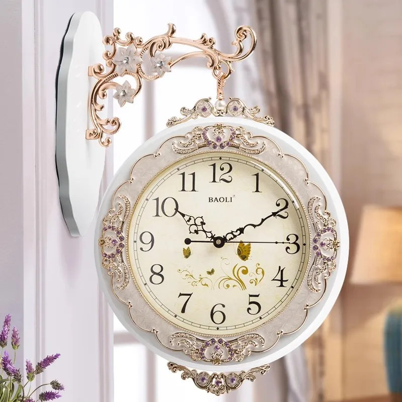 Classic Design Wall Clock Double Sided High End Flowers Fashion Wall Clock Light Luxury Silent Reloj De Pared Household Goods
Classic Design Wall Clock Double Sided High End Flowers Fashion Wall Clock Light Luxury Silent Reloj De Pared Household Goods