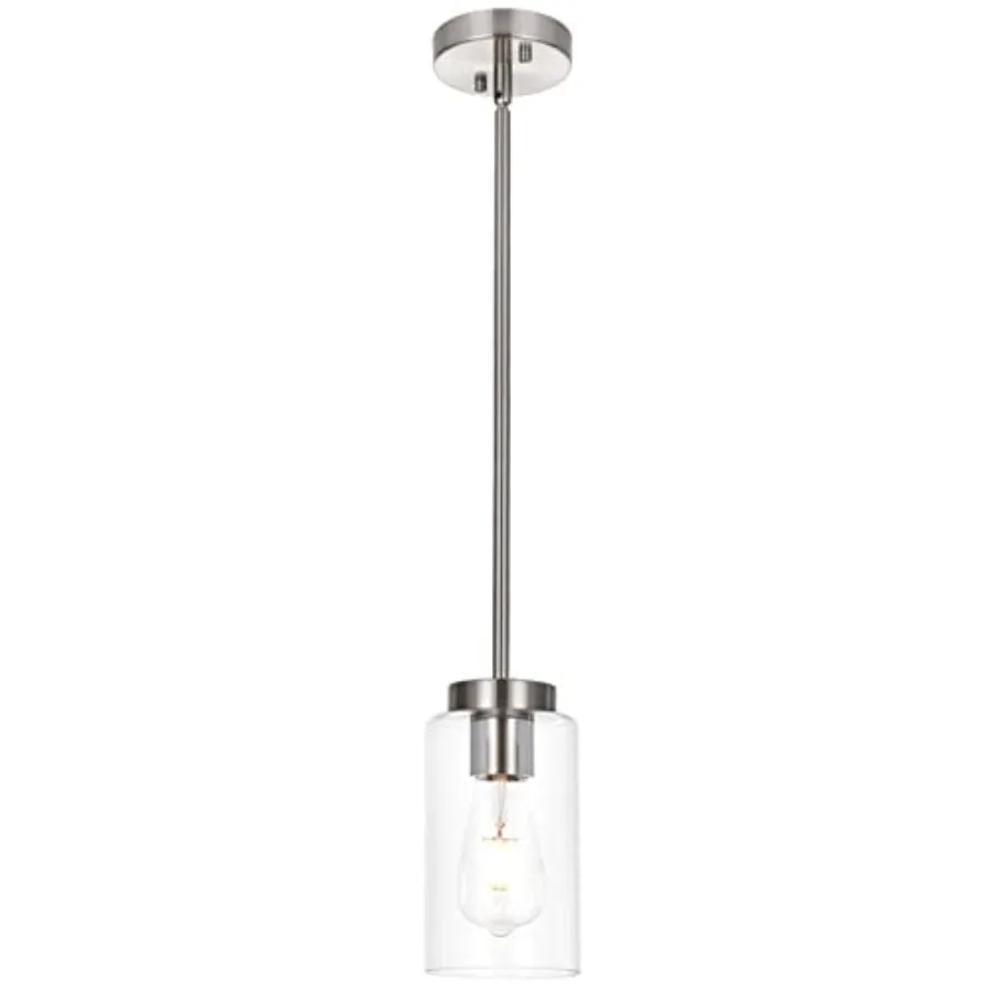One Light Chandeliers Modern Clear Glass Pendant Lighting Brushed Nickel Dining Room Lighting Fixtures Hanging Contemporary Lam
One Light Chandeliers Modern Clear Glass Pendant Lighting Brushed Nickel Dining Room Lighting Fixtures Hanging Contemporary Lam