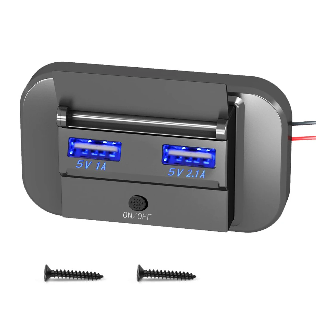 Dual USB Car Charger with Independent ON/OFF Switch 5V 1A+2.1A Embedded Power Outlet with LED for Safe Power Control in Car RV
Dual USB Car Charger with Independent ON/OFF Switch 5V 1A+2.1A Embedded Power Outlet with LED for Safe Power Control in Car RV