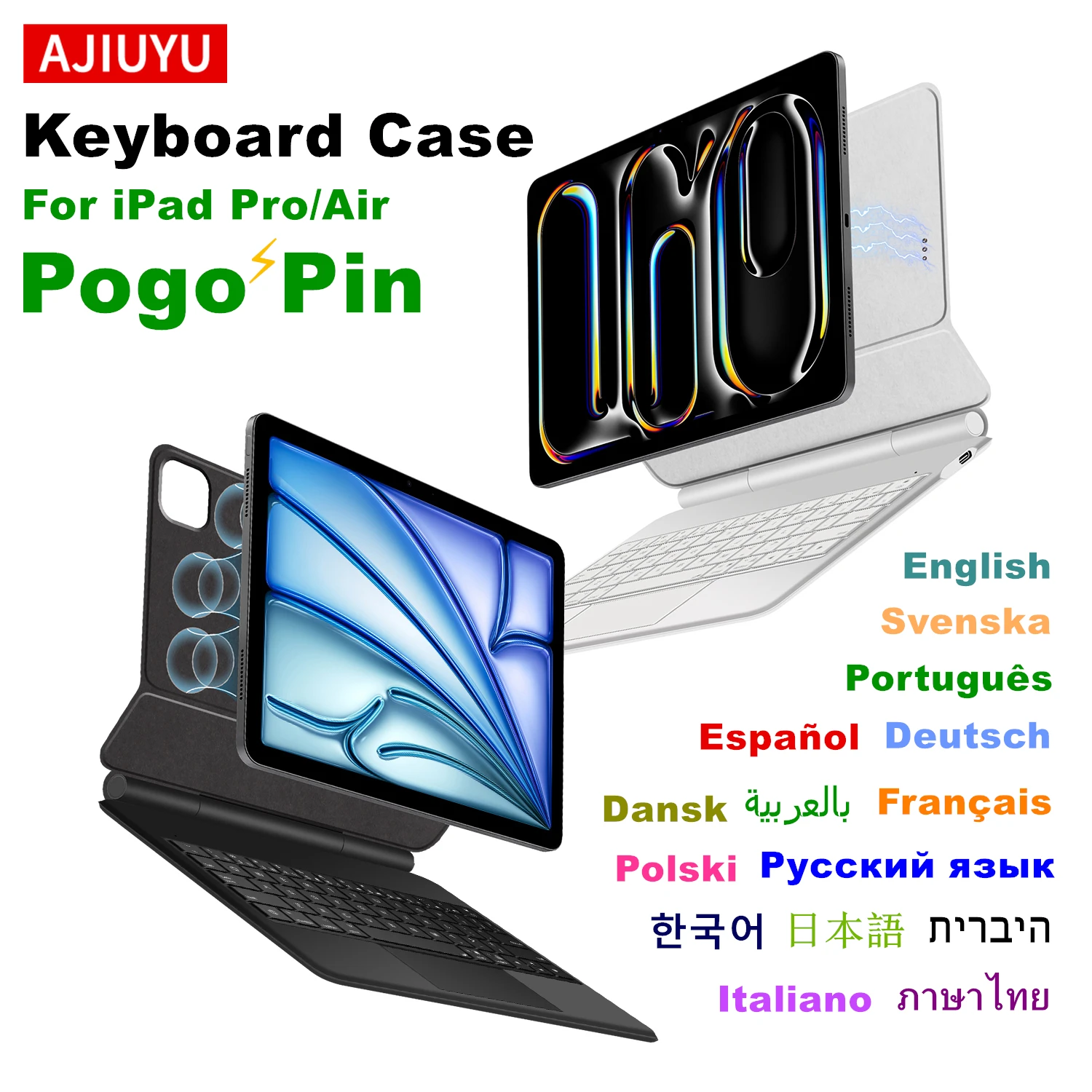 Pogo Pin Magic Keyboard For iPad Pro 11 inch 12.9 M4 Air 13 M3 M2 Air 5th 4th 6th 7th Smart Case Direct Connection Multi-Touch
Pogo Pin Magic Keyboard For iPad Pro 11 inch 12.9 M4 Air 13 M3 M2 Air 5th 4th 6th 7th Smart Case Direct Connection Multi-Touch