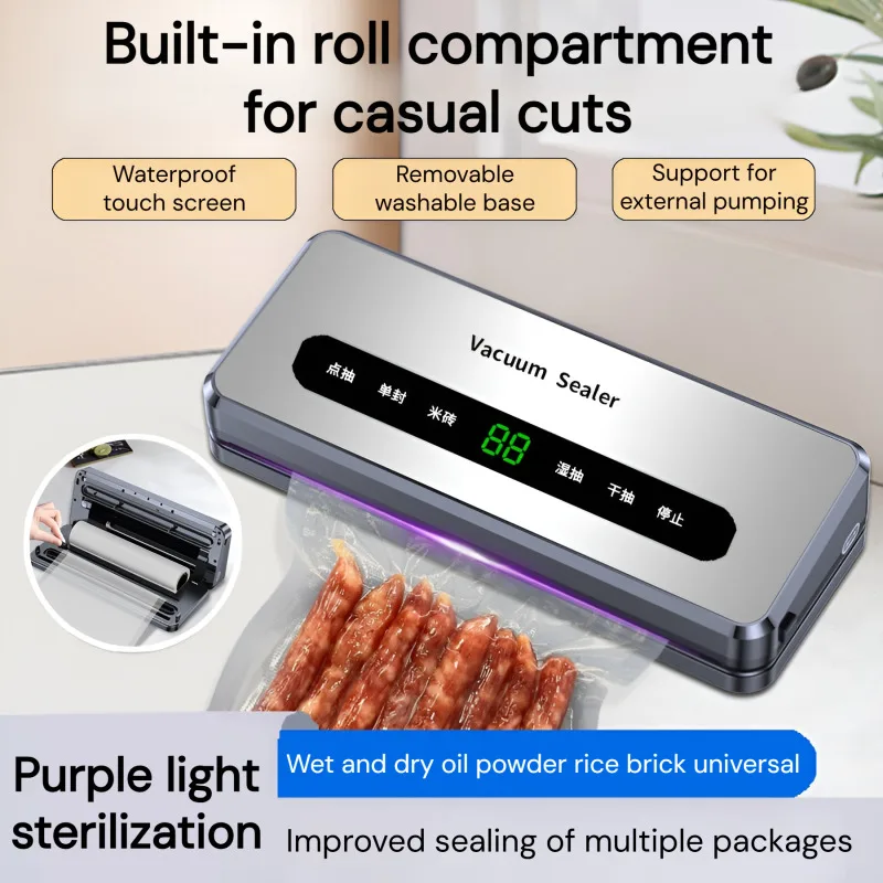 Automatic Vacuum Sealer Machine Food Packaging Keep Fresh Vegetables Meat Portable Electric Sealing Device for Home Use
Automatic Vacuum Sealer Machine Food Packaging Keep Fresh Vegetables Meat Portable Electric Sealing Device for Home Use