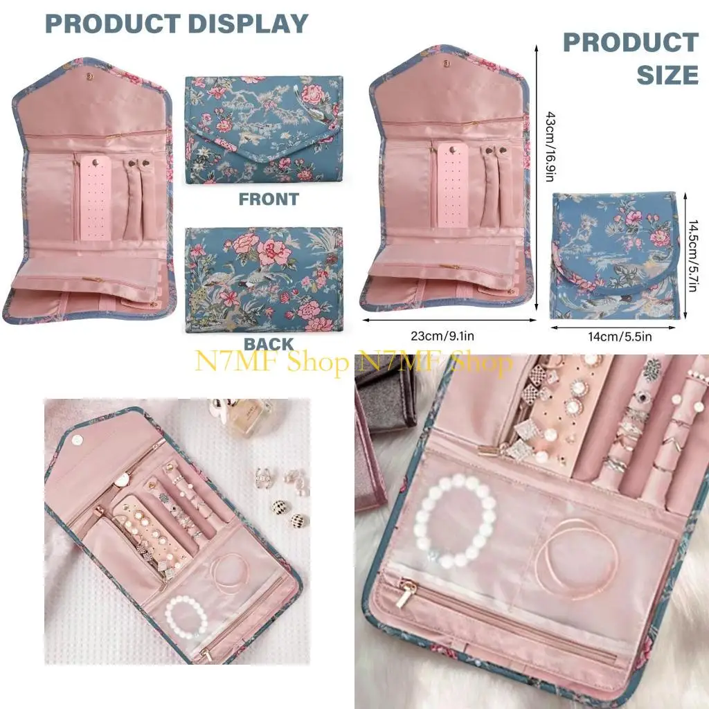 N7MF Polyester Jewelry Foldable Storage Bag for Rings Earrings Necklaces
N7MF Polyester Jewelry Foldable Storage Bag for Rings Earrings Necklaces