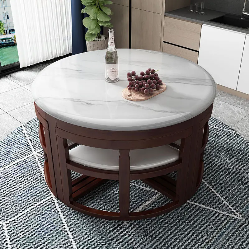 marble dining table and chairs, simple and modern small unit, solid wood household, space saving, circular hidden 4-person
marble dining table and chairs, simple and modern small unit, solid wood household, space saving, circular hidden 4-person