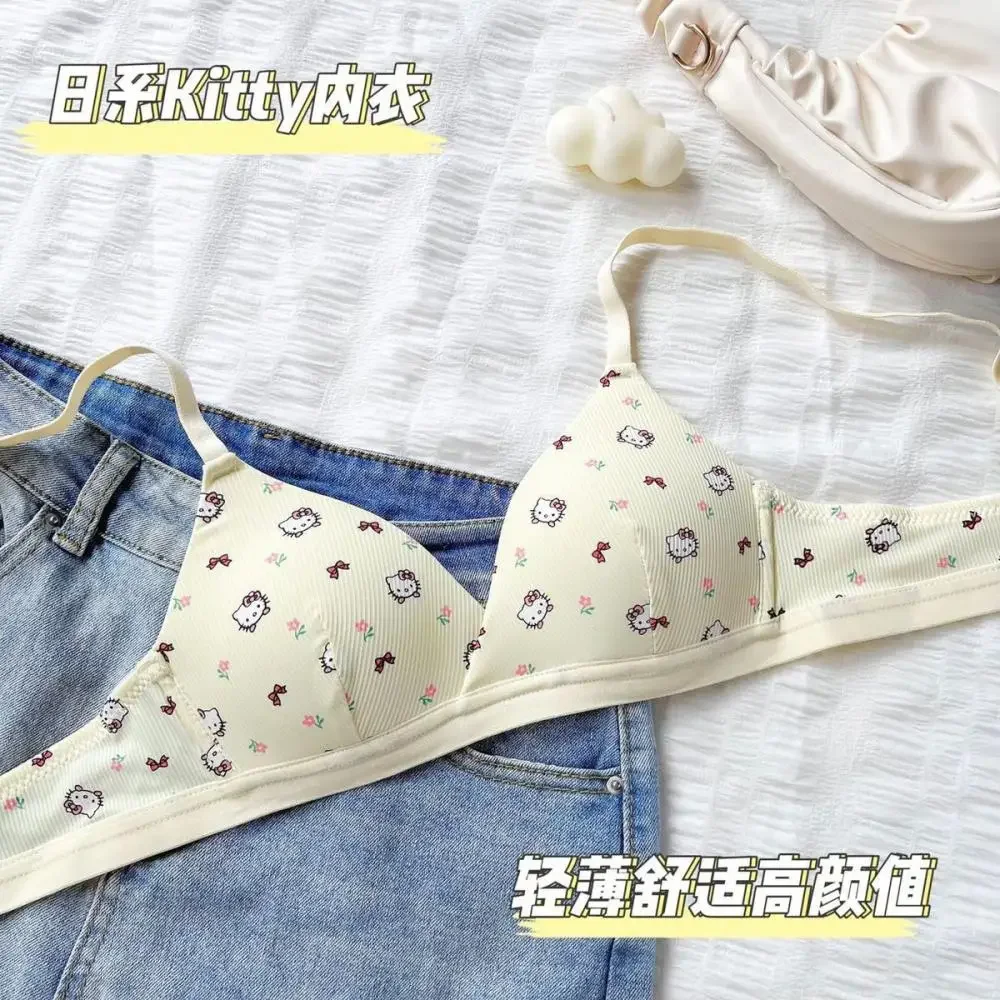 Cute Hello Kitty Kawaii Women Underwear Suit Sanrio Anime Cotton Sexy Panties No Rims Bra Cartoon Student Sweet Girl Fashion
Cute Hello Kitty Kawaii Women Underwear Suit Sanrio Anime Cotton Sexy Panties No Rims Bra Cartoon Student Sweet Girl Fashion