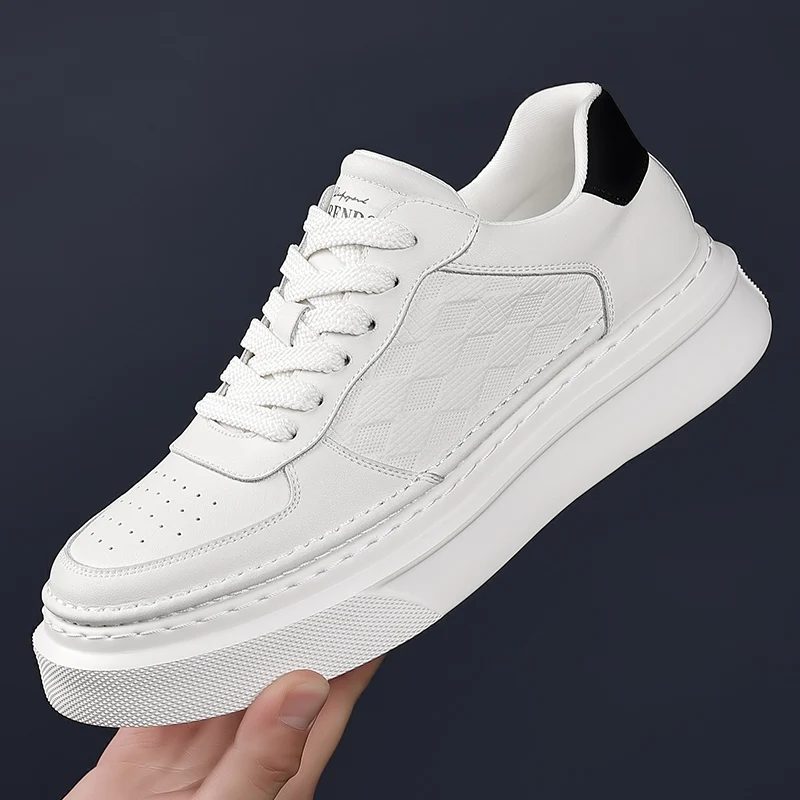 Men's White Leather Breathable Sneakers, New Autumn Korean Style Thick-Soled Trendy Casual Shoes
Men's White Leather Breathable Sneakers, New Autumn Korean Style Thick-Soled Trendy Casual Shoes