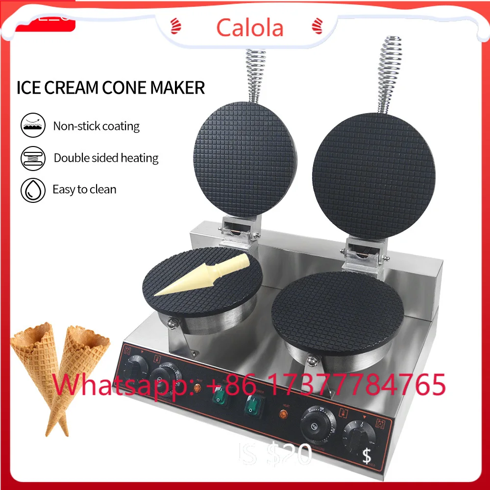 1.2KW+1.2KW Double-Head Roll Machine Commercial Ice Cream Waffle Cone Maker
1.2KW+1.2KW Double-Head Roll Machine Commercial Ice Cream Waffle Cone Maker