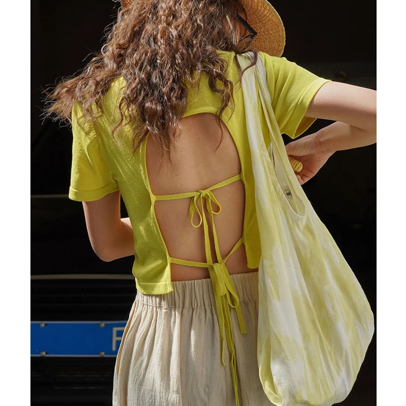 2024 Summer Women Vintage Off Waist Back Lace Up T-shirt Short Sleeve Slim Fit Cool Tees Sports Pullovers Cropped Tops
2024 Summer Women Vintage Off Waist Back Lace Up T-shirt Short Sleeve Slim Fit Cool Tees Sports Pullovers Cropped Tops