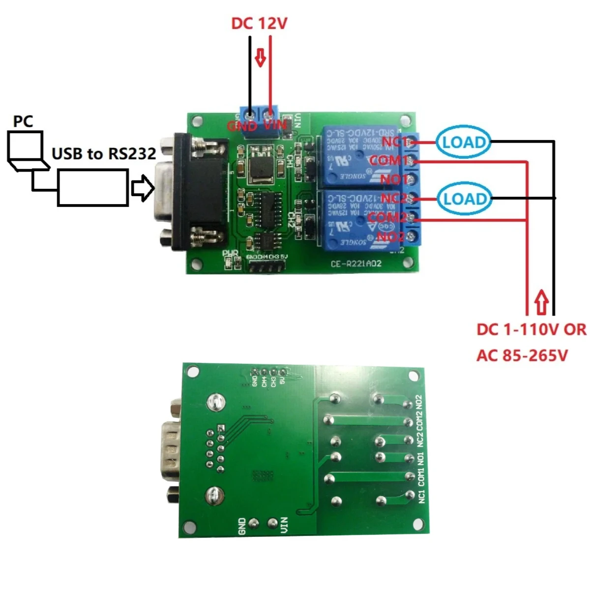 DB9, разъем мама/Папа RS232 UART, коммутационная плата с дистанционным управлением, релейный модуль с последовательным портом, постоянный ток 12 В, 2-канальный
DB9, разъем мама/Папа RS232 UART, коммутационная плата с дистанционным управлением, релейный модуль с последовательным портом, постоянный ток 12 В, 2-канальный