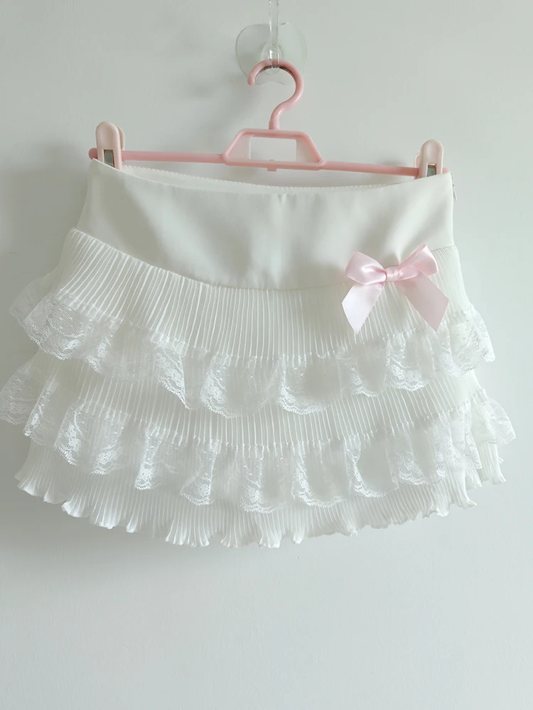 Cute White Skirts Women Elastic Waist Lace Trim Bow Decoration Multilayer Skirts for Sweet Girls Kawaii Clothes
Cute White Skirts Women Elastic Waist Lace Trim Bow Decoration Multilayer Skirts for Sweet Girls Kawaii Clothes