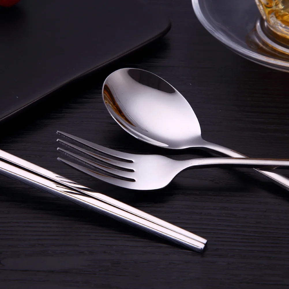 4Pcs Stainless Steel Chopsticks Spoon Fork Portable Tableware Set Mirror Polished Compact Reusable Cutlery Kit for Office School
4Pcs Stainless Steel Chopsticks Spoon Fork Portable Tableware Set Mirror Polished Compact Reusable Cutlery Kit for Office School