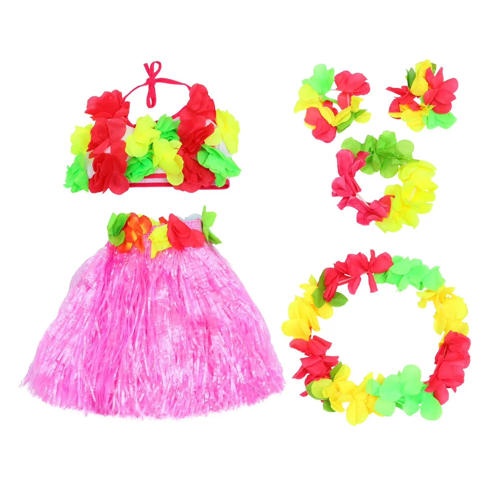 40CM Kids Dance Costume 6Pcs Pink Bright Elastic Bra Breathable Comfortable Party Accessories Straw Skirt Hawaii Style
40CM Kids Dance Costume 6Pcs Pink Bright Elastic Bra Breathable Comfortable Party Accessories Straw Skirt Hawaii Style