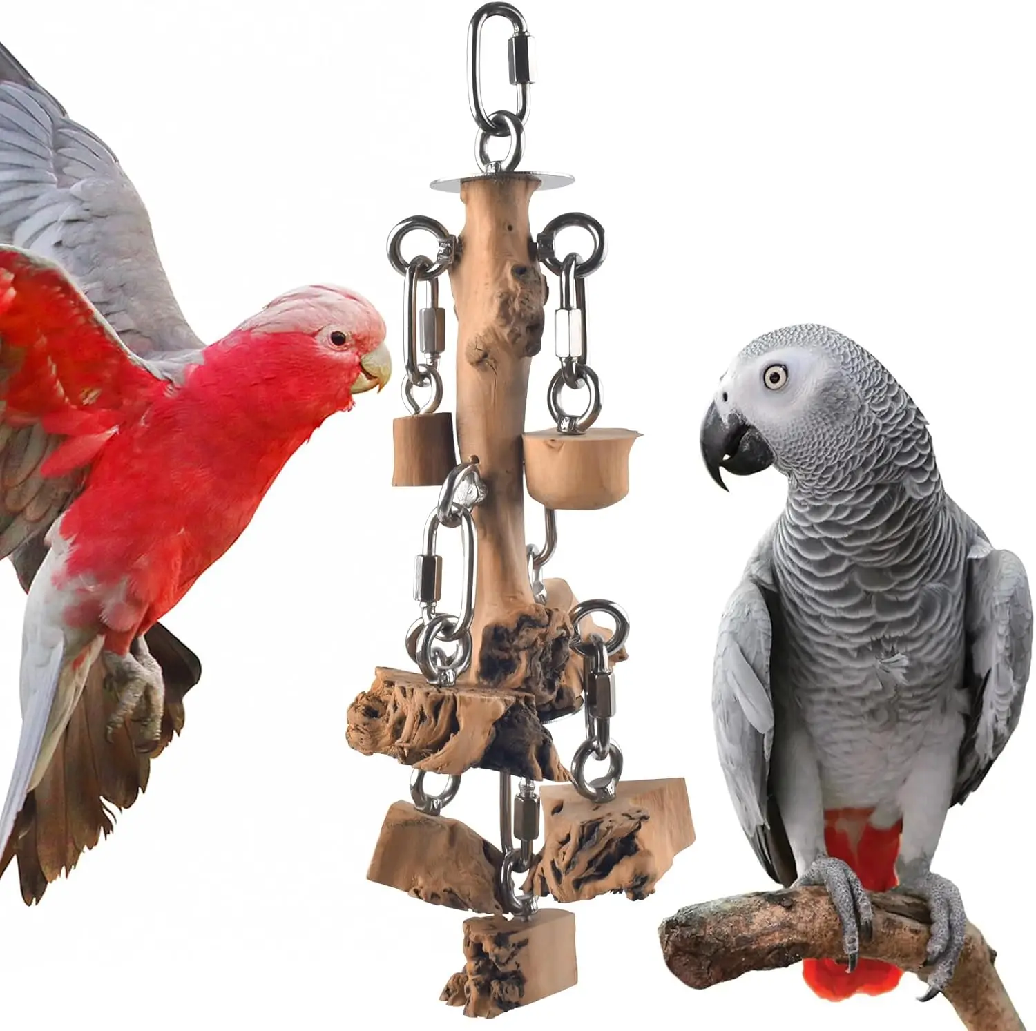 Bird Toys for Parrots Durable Wooden Large Toy Stainless Steel Hanging Natural Chew Hardwood Blocks for Macaws African Greys
Bird Toys for Parrots Durable Wooden Large Toy Stainless Steel Hanging Natural Chew Hardwood Blocks for Macaws African Greys