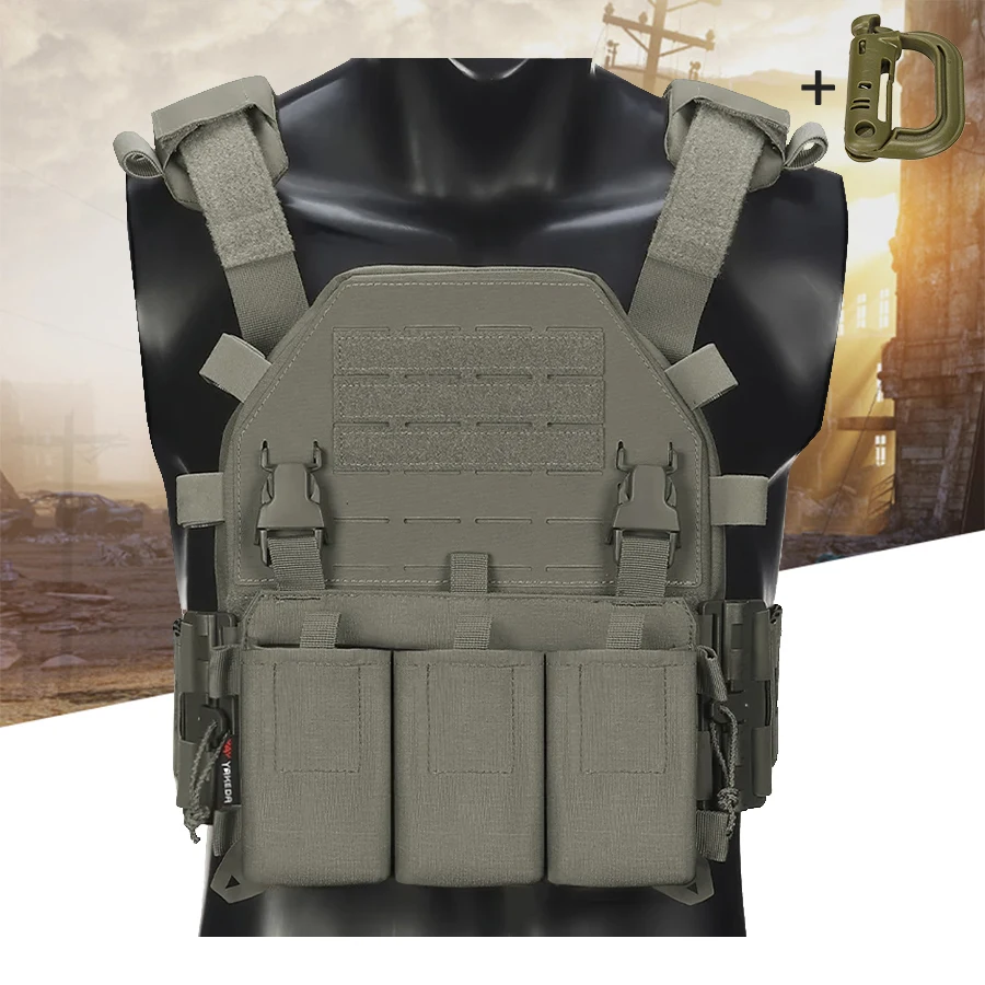 Triple bag adjustable vest quick release buckle replaceable panel widened webbing hollow breathable waist
Triple bag adjustable vest quick release buckle replaceable panel widened webbing hollow breathable waist