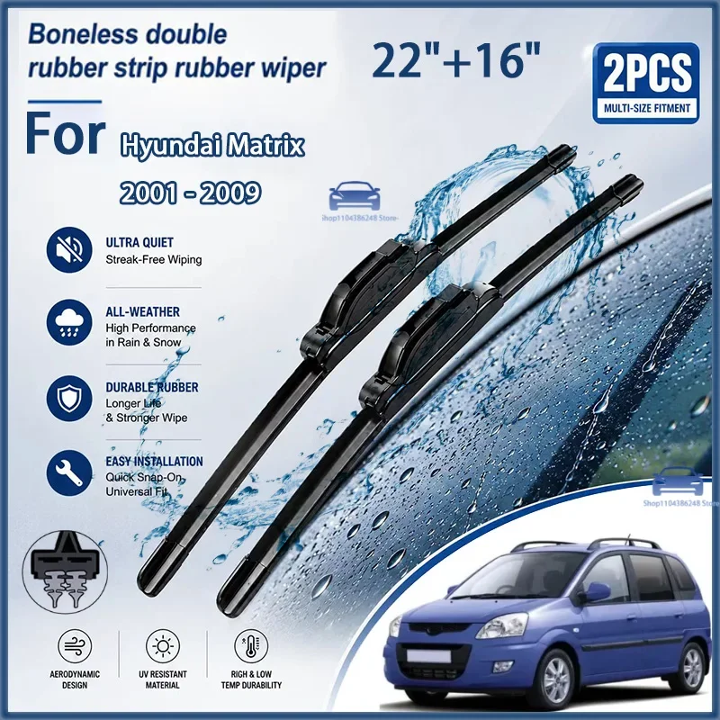 Durable Clear View Wiper Blades For Hyundai Matrix 2001-2009 22"+16" Front Window Rain Brushes
Durable Clear View Wiper Blades For Hyundai Matrix 2001-2009 22"+16" Front Window Rain Brushes