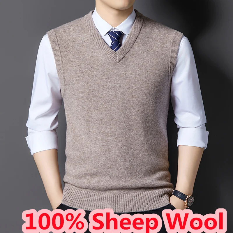 Thick 100% Sheep Wool Waistcoat 2025 Autumn Winter Casual V-Neck Sleeveless Sweater Cashmere Wool Warm Knit Vest Pullovers
Thick 100% Sheep Wool Waistcoat 2025 Autumn Winter Casual V-Neck Sleeveless Sweater Cashmere Wool Warm Knit Vest Pullovers