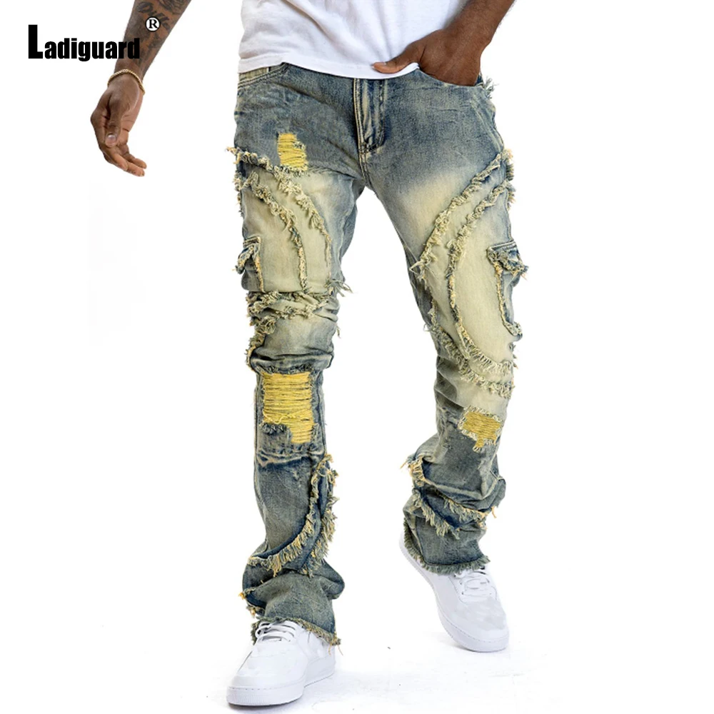 Мужские джинсы Boot Cut Demin Pants 2025 Модные брюки с кисточками в американском и европейском стиле Мужские рваные джинсовые брюки в стиле пэчворк Новинка
Мужские джинсы Boot Cut Demin Pants 2025 Модные брюки с кисточками в американском и европейском стиле Мужские рваные джинсовые брюки в стиле пэчворк Новинка