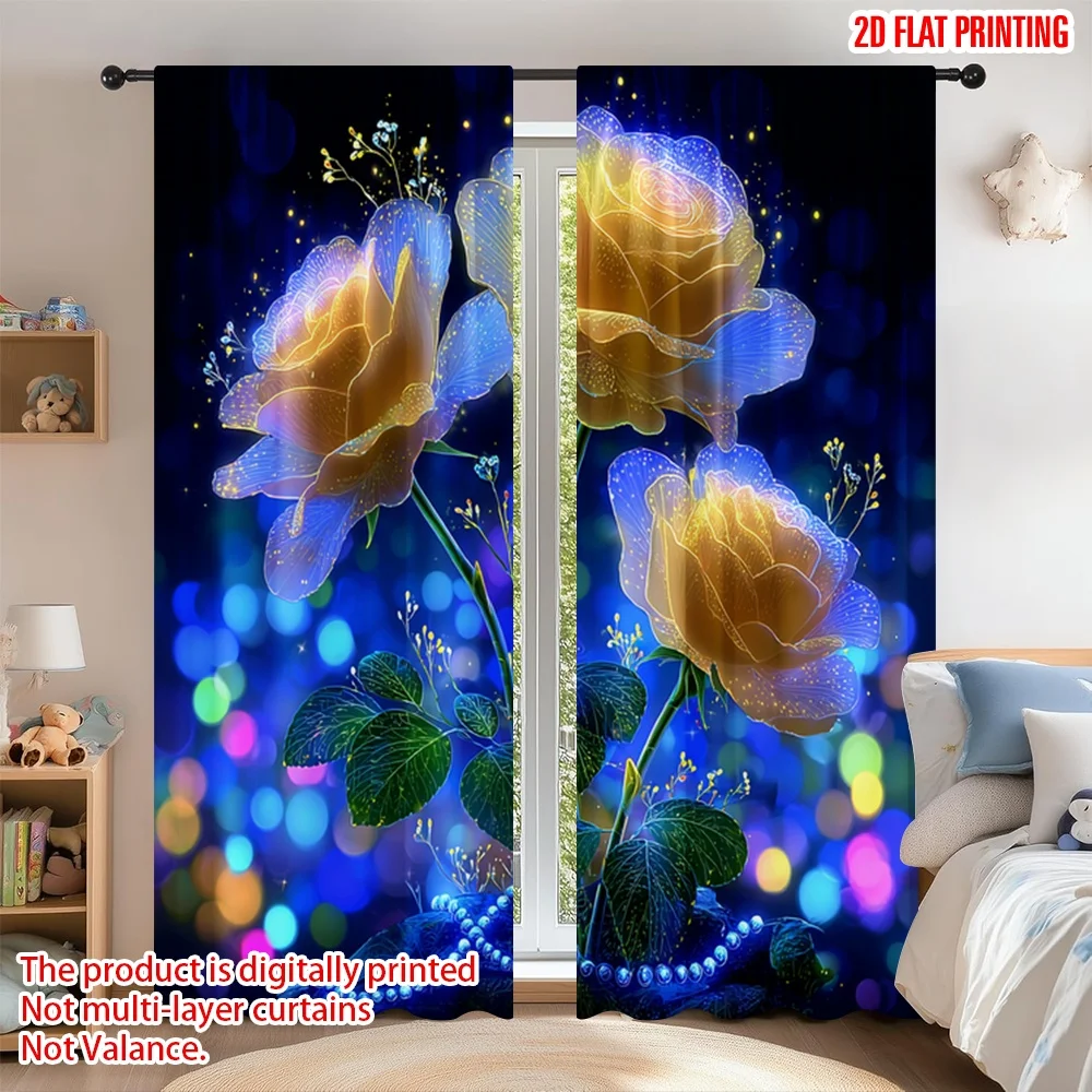 2D flat printing 2pcs Curtain Curtains Glowing Roses Bouquet Digital Printed Polyester Drapes Festive Holiday for Photo Booths &
2D flat printing 2pcs Curtain Curtains Glowing Roses Bouquet Digital Printed Polyester Drapes Festive Holiday for Photo Booths &