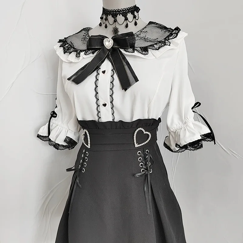 Kawaii Women Shirts Jirai Kei Lolita Y2K Cute Japanese Style Blouse Elegant Long Sleeve Sweet Tops Casual Aesthetic Shirt 2024
Kawaii Women Shirts Jirai Kei Lolita Y2K Cute Japanese Style Blouse Elegant Long Sleeve Sweet Tops Casual Aesthetic Shirt 2024