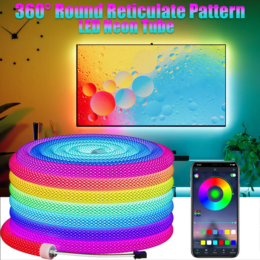 WS2812B LED Strip Neon Light 360 Degree Round Reticulate Pattern DC5V WS2811 RGB IC Smart Pixel Addressable Tape 50 Leds/m IP67
WS2812B LED Strip Neon Light 360 Degree Round Reticulate Pattern DC5V WS2811 RGB IC Smart Pixel Addressable Tape 50 Leds/m IP67