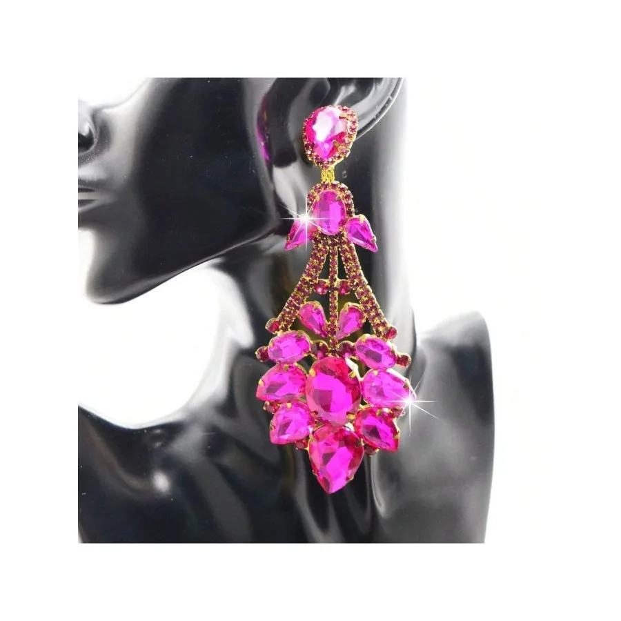 A Pair Of Gorgeous And Exaggerated Earrings Set With Large Rhinestones, Colorful And Vibrant, Large Crystal Glass, Geometric Fl
A Pair Of Gorgeous And Exaggerated Earrings Set With Large Rhinestones, Colorful And Vibrant, Large Crystal Glass, Geometric Fl