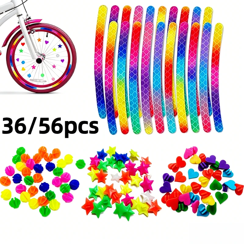 36/56pcs Bike Wheel Spoke Beads for Decoration whith Bicycle Reflective Sticker for Bike Wheels Sticker for Night Sticker
36/56pcs Bike Wheel Spoke Beads for Decoration whith Bicycle Reflective Sticker for Bike Wheels Sticker for Night Sticker