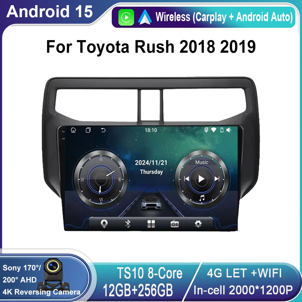 Android 15 Multimedia Player For Toyota Rush 2018 2019 Navigation GPS Stereo Head Unit Radio Carplay 5G wifi BT DSP QLED Screen
Android 15 Multimedia Player For Toyota Rush 2018 2019 Navigation GPS Stereo Head Unit Radio Carplay 5G wifi BT DSP QLED Screen