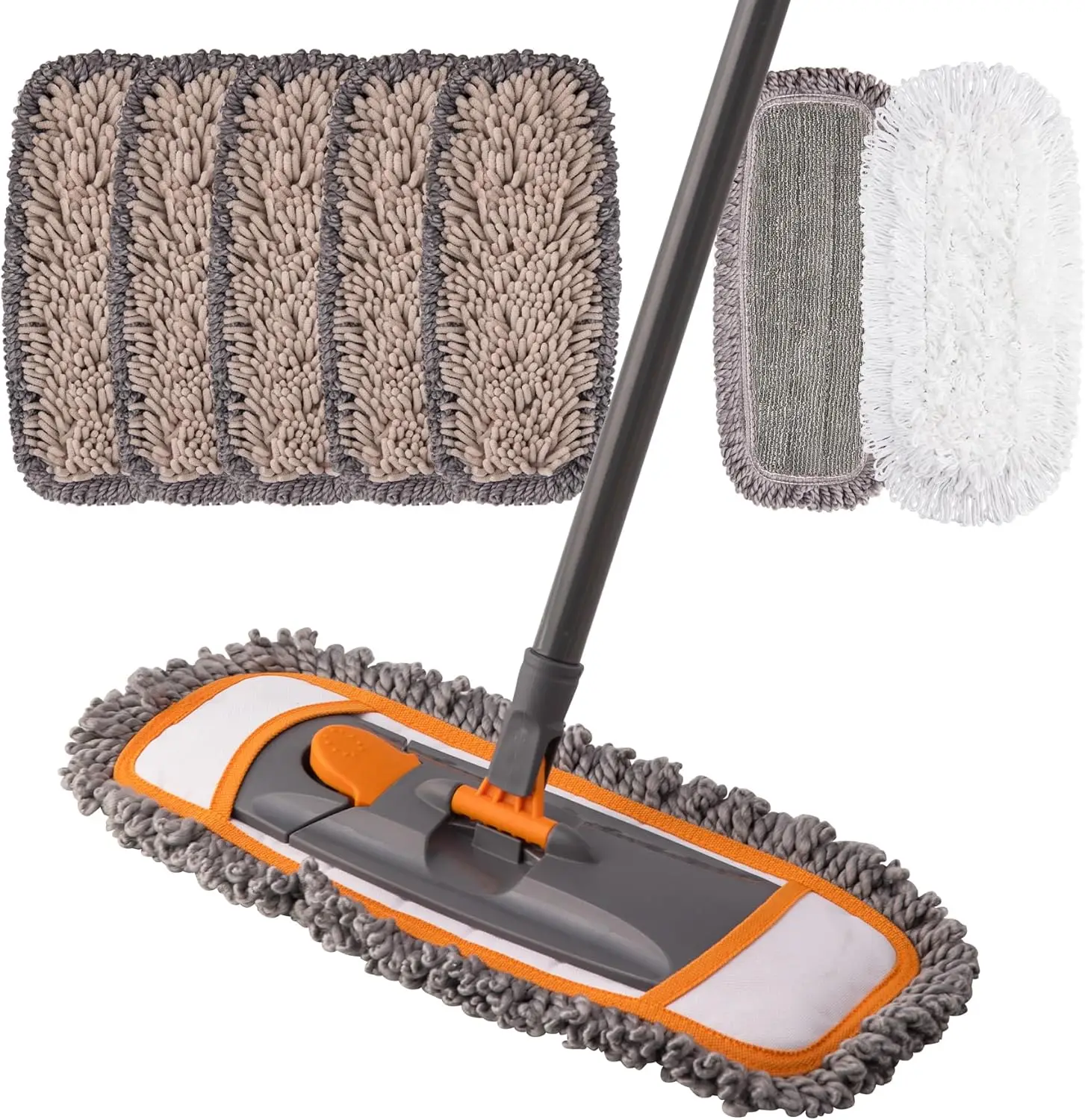 Mirofiebr Dust Mop with 7 PCS Washable Mop Pads and Extendable 55” Long Handle, Multifunction Floor Mop for Hardwood,Marble,
Mirofiebr Dust Mop with 7 PCS Washable Mop Pads and Extendable 55” Long Handle, Multifunction Floor Mop for Hardwood,Marble,