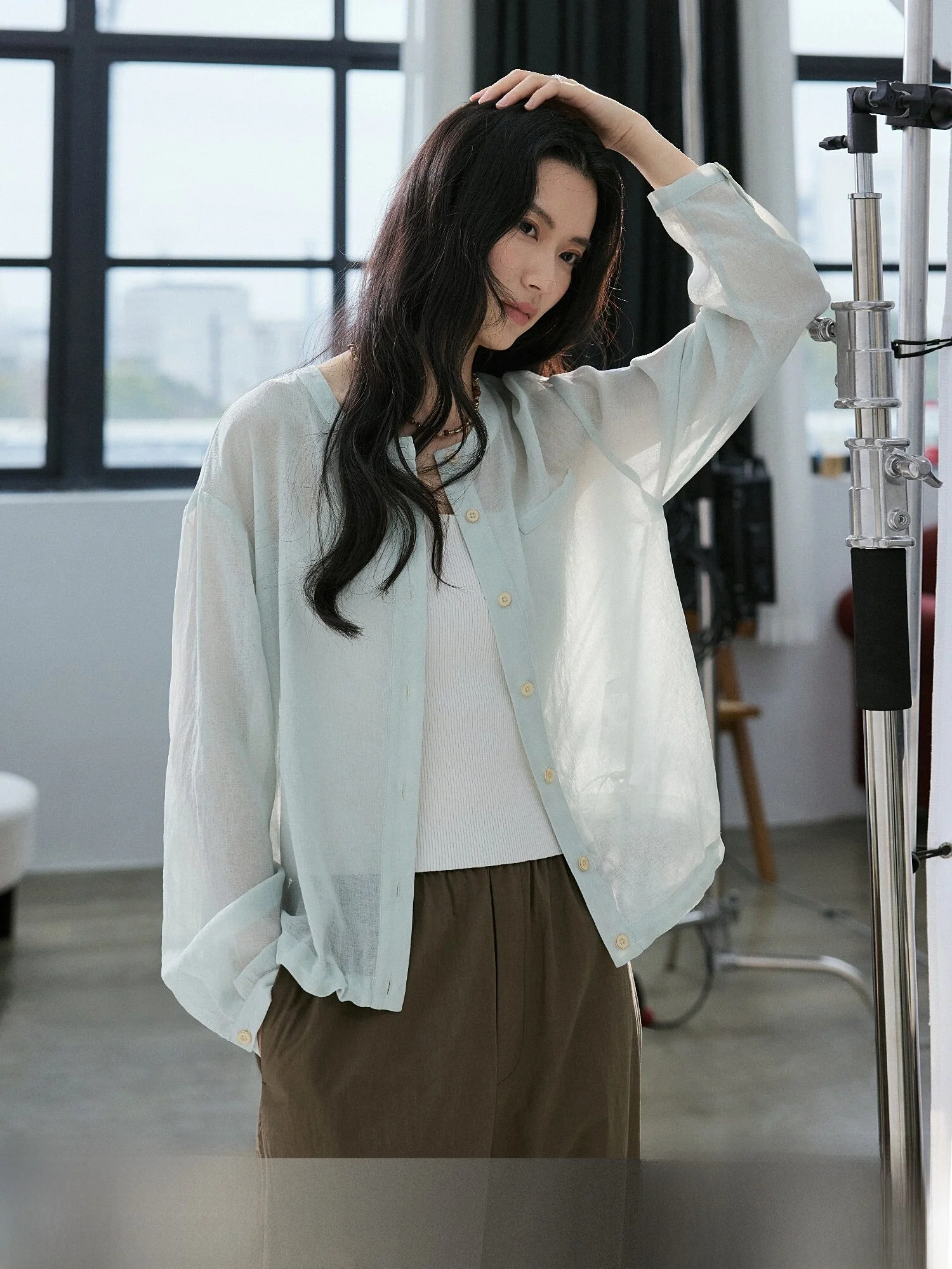 Whale【Lightweight Sun Protection Shirt】Misty Feeling Women's Summer Air Conditioned Room round Neck Drawstring Loose Long Sleeve
Whale【Lightweight Sun Protection Shirt】Misty Feeling Women's Summer Air Conditioned Room round Neck Drawstring Loose Long Sleeve