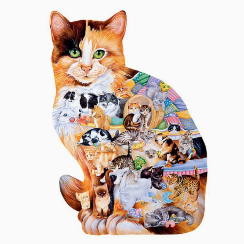 Unique Shape Animal Wooden Puzzle for Adults World of Cats Home Puzzle Art Toys Family Games Home Decoration
Unique Shape Animal Wooden Puzzle for Adults World of Cats Home Puzzle Art Toys Family Games Home Decoration