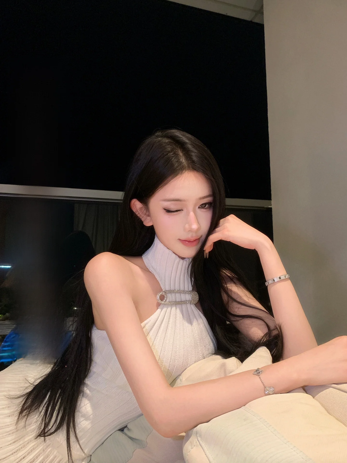 Romantic Lille Jayky Yang Metal Bule ort Sve Knitted Top Slim Fit f High Collar Striped ort Length Women's irt
Romantic Lille Jayky Yang Metal Bule ort Sve Knitted Top Slim Fit f High Collar Striped ort Length Women's irt