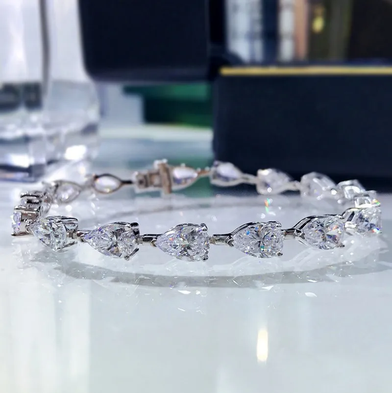 S925 Silver Bracelet 5 * 8 Full Diamond Pear shaped Bracelet Fashionable and generous Instagram Mingyuanfeng Wholesale
S925 Silver Bracelet 5 * 8 Full Diamond Pear shaped Bracelet Fashionable and generous Instagram Mingyuanfeng Wholesale